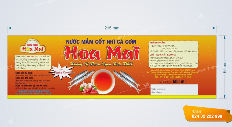 Những kiểu dáng và kích thước tem nước mắm thông dụng