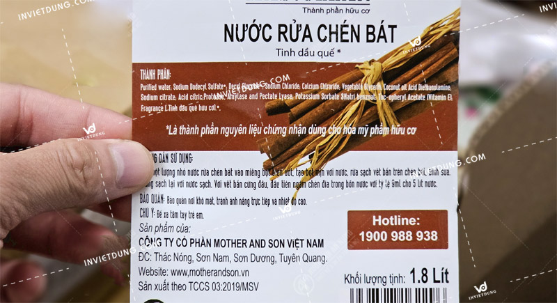 Tem nhãn dán nước rửa chén có tác dụng gì?