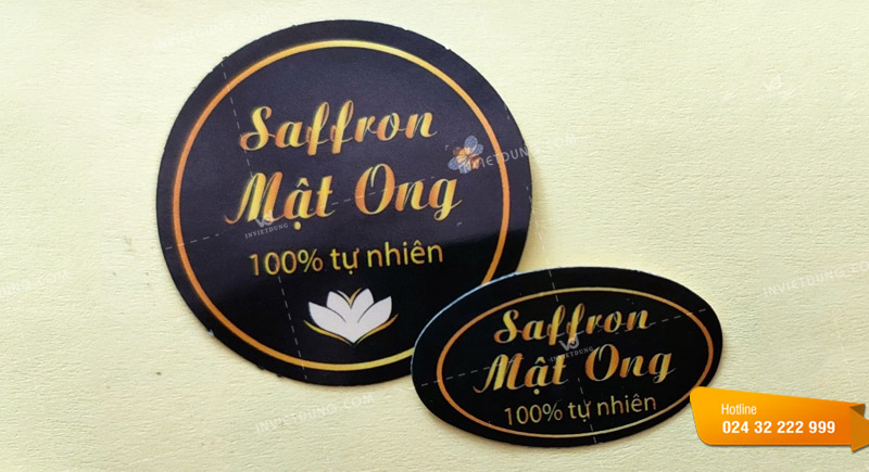 Mẫu tem nhãn dán saffron mật ong