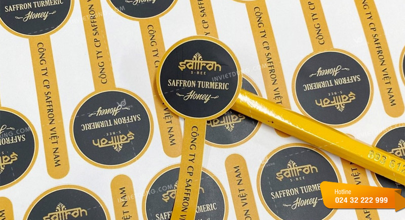 Mẫu tem nhãn dán saffron thiết kế chuyên nghiệp