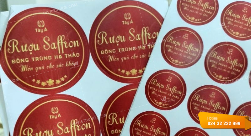 Mẫu tem nhãn dán saffron đẹp chuyên nghiệp
