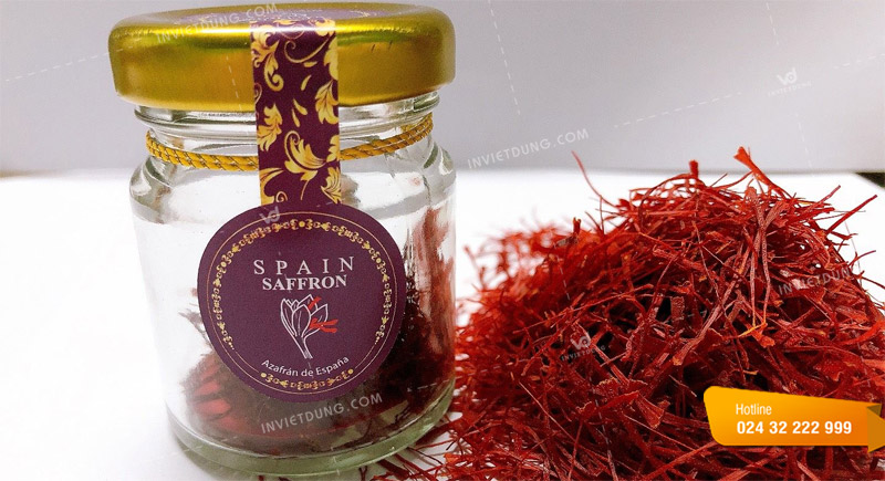 Mẫu tem nhãn dán lọ saffron