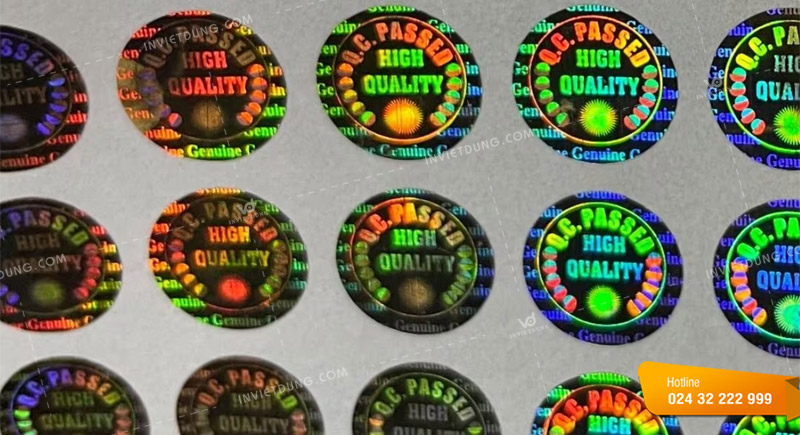 Mẫu tem QC passed hologram chất lượng cao