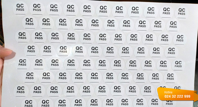 Mẫu tem QC pass được bế demi theo file thiết kế