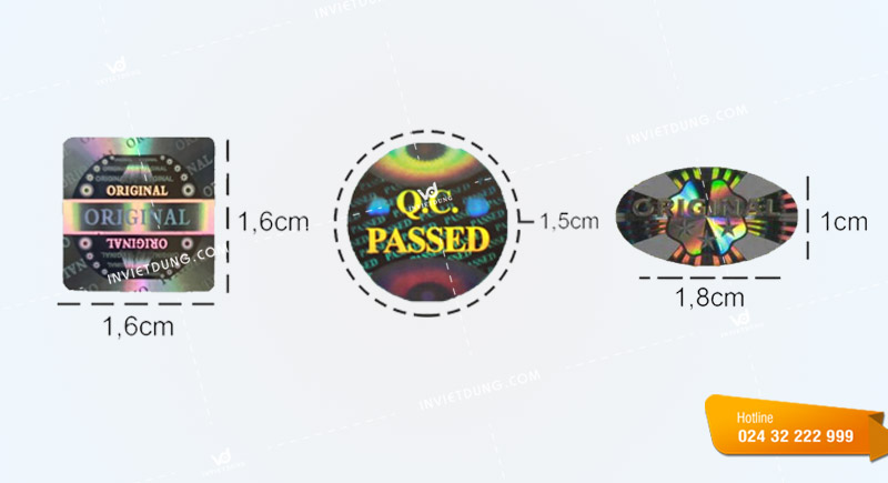Kích thước và kiểu dáng tem QC pass
