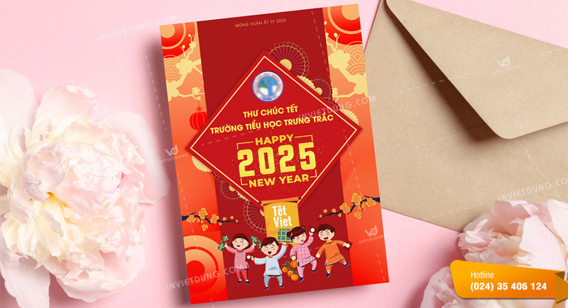 Xu hướng thiết kế mẫu thiệp chúc Tết 2025