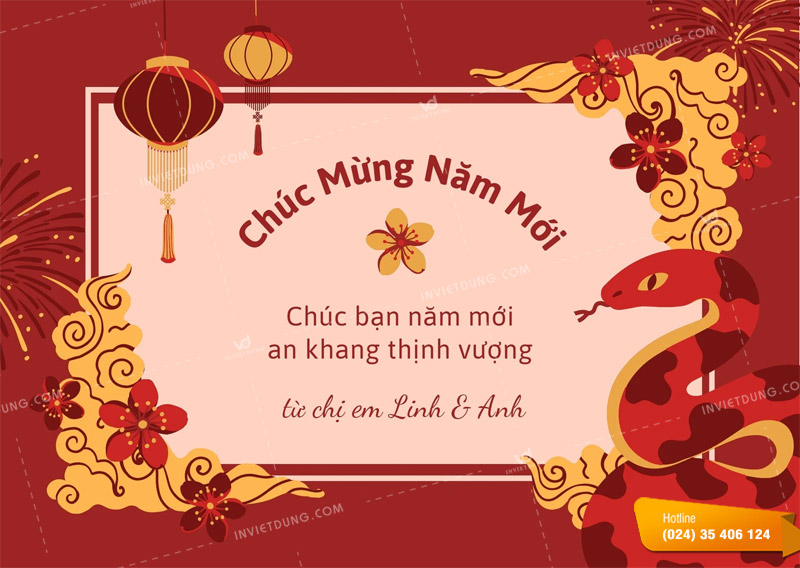 Mẫu thiệp chúc tết bạn bè