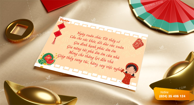 Mẫu thiệp chúc Tết thầy cô