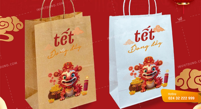 Mẫu túi giấy đựng quà Tết giấy kraft
