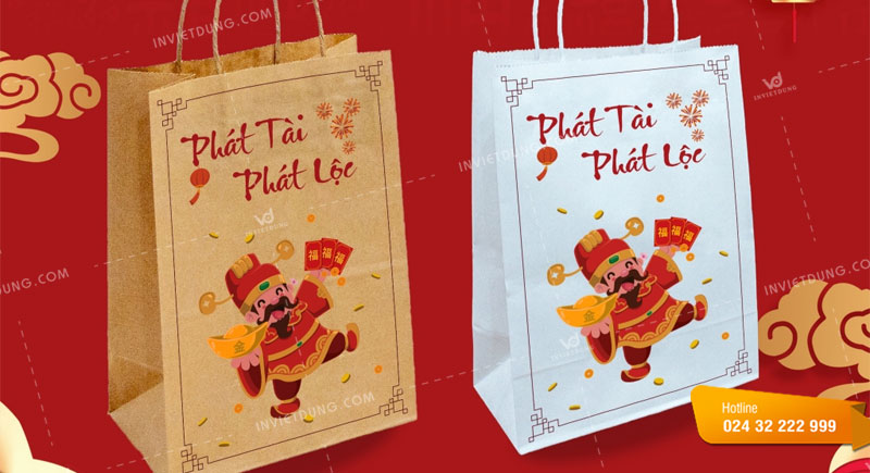Mẫu túi giấy đựng quà Tết giấy kraft