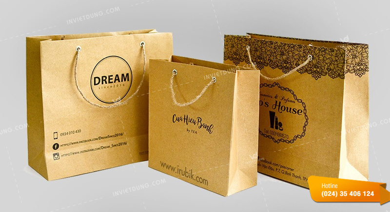 Mẫu túi giấy kraft đựng mỹ phẩm