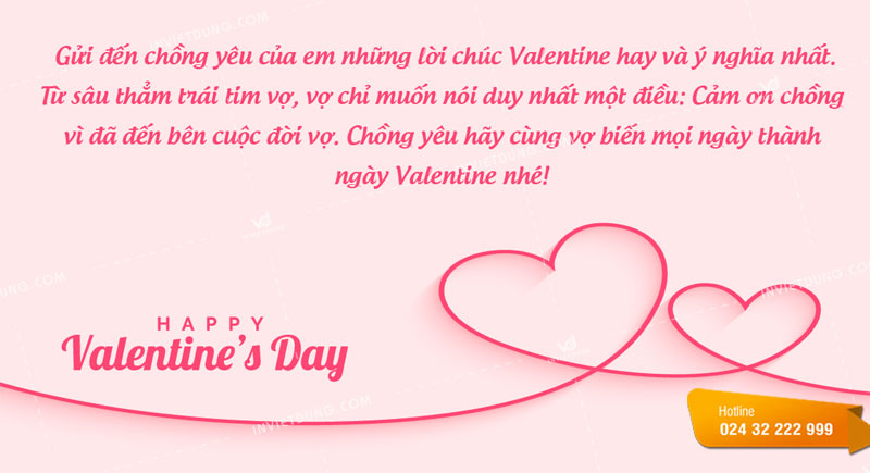 Câu chúc valentine cho chồng