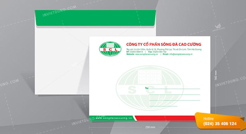 Kích thước phong bì cho công ty BĐS thông dụng