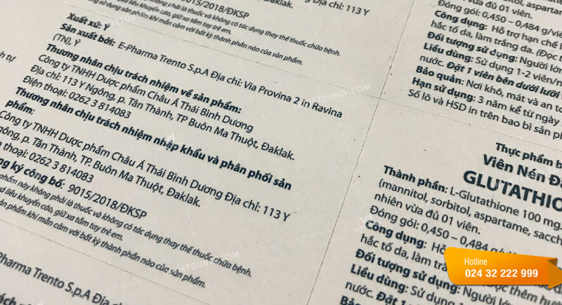 Tem nhãn phụ dán dược phẩm