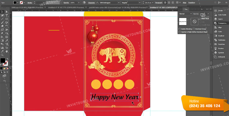 Hướng dẫn cách thiết kế bao lì xì bằng Adobe Illustrator