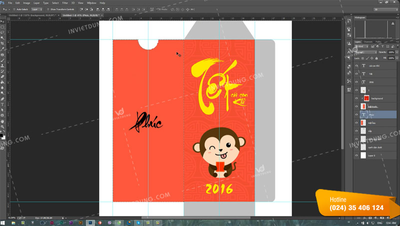 Hướng dẫn cách thiết kế bao lì xì bằng Photoshop