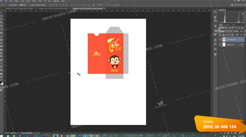 Hướng dẫn cách thiết kế bao lì xì bằng Photoshop