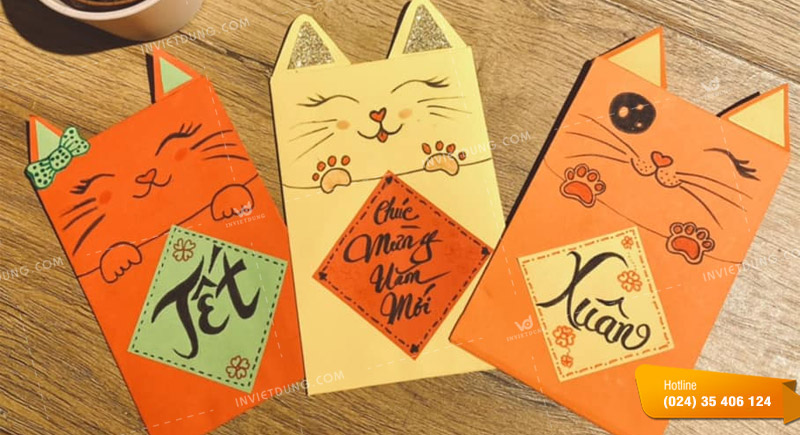 Trang trí bao lì xì bằng câu chúc
