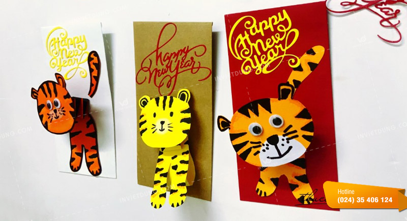 Trang trí bao lì xì Tết vẽ hình linh vật
