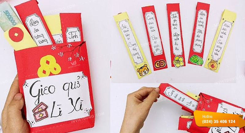 Trang trí bao lì xì Tết gieo quẻ