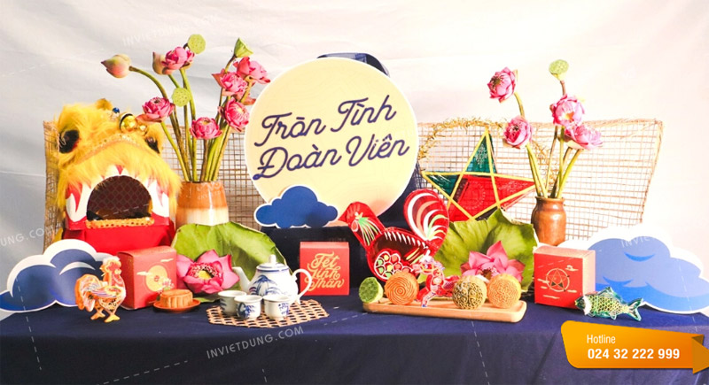 Trang trí bằng mâm ngũ quả Rằm trung thu