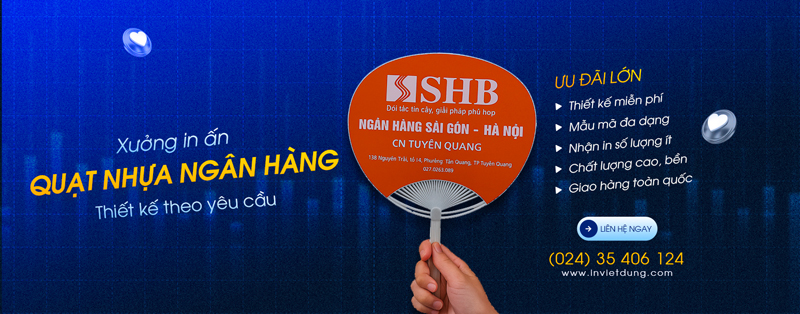 In quạt nhựa quảng cáo ngân hàng