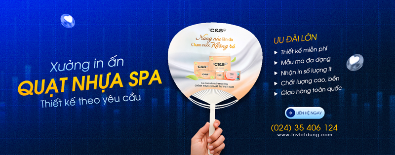 In quạt nhựa quảng cáo spa