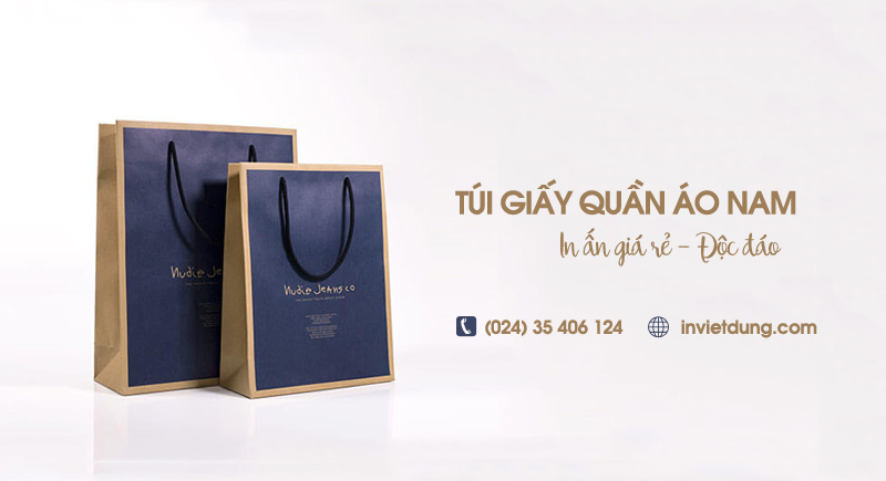 In túi giấy đựng quần áo cho nam