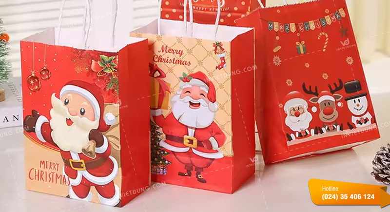Mẫu túi giấy đựng quà tặng giáng sinh
