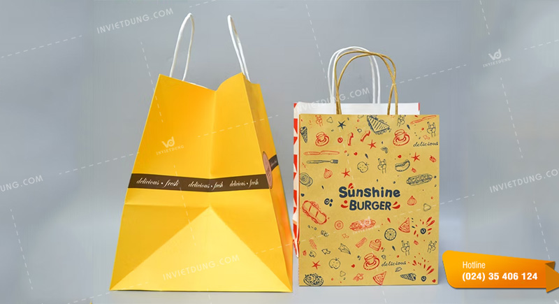 Mẫu túi giấy đựng thức ăn nhanh thiết kế đẹp