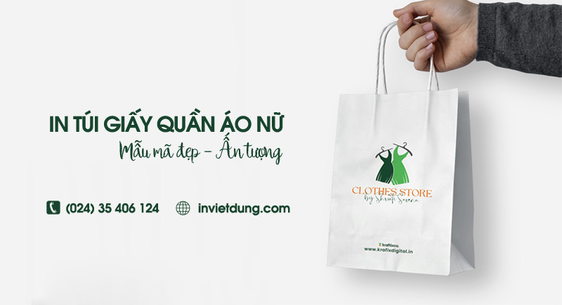 In túi giấy đựng quần áo nữ