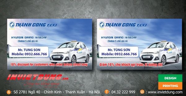 30 Mẫu card visit taxi đẹp. In card visit taxi giá rẻ tại Hà Nội.