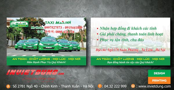 30 Mẫu card visit taxi đẹp. In card visit taxi giá rẻ tại Hà Nội.
