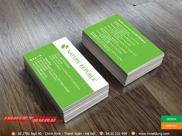 In Card visit đẹp mỹ phẩm Nature Republic