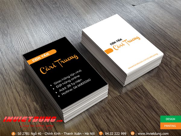 Thiết kế và in card cửa hàng cơm tấm Cari Trương