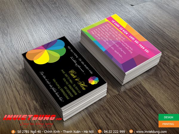 Mẫu card visit đẹp trung tâm tổ chức sự kiện, cưới hỏi trọn gói