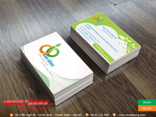 Mẫu card visit hiện đại cho cơ sỏ phân phối sản phẩm tiêu dùng sạch