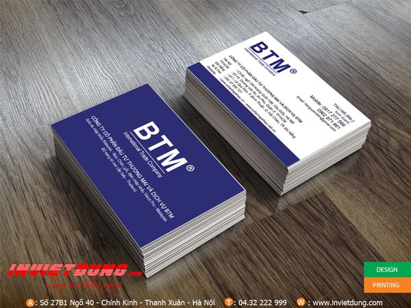 Mẫu danh thiếp công ty BTM