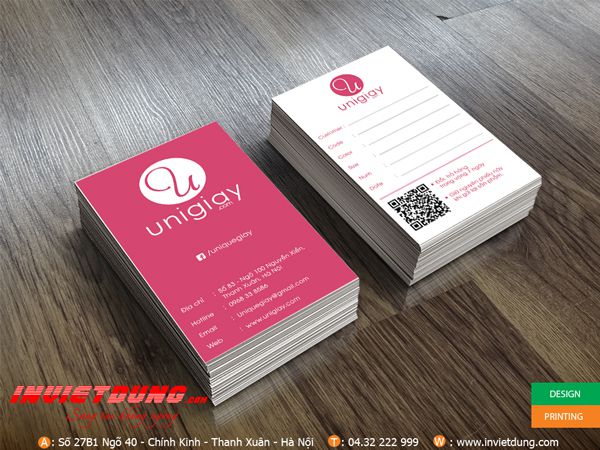 In card visit đẹp shop giày UNIGIAY