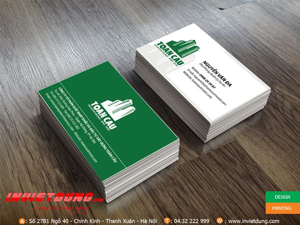 In card visit sáng tạo cho công ty xây dựng Toàn Cầu