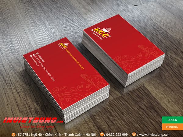 In visit card ấn tượng cho hàng hàng, quán ăn KCC