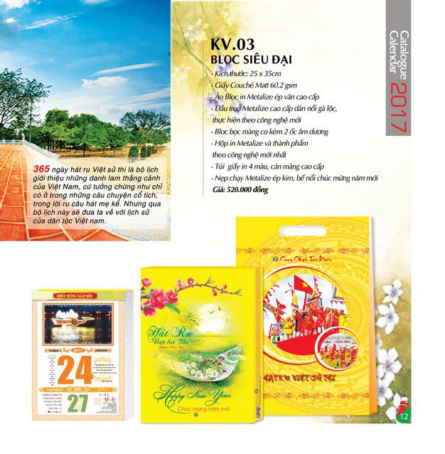 báo giá in lịch tết