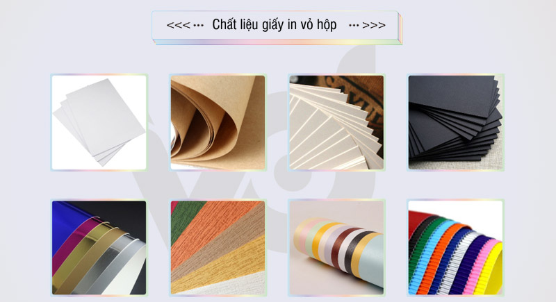 Tổng hộp các chất liệu in ấn hộp giấy phổ biến