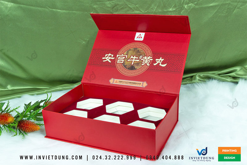 Mẫu hộp cứng đựng đông trùng hạ thảo Trung Quốc