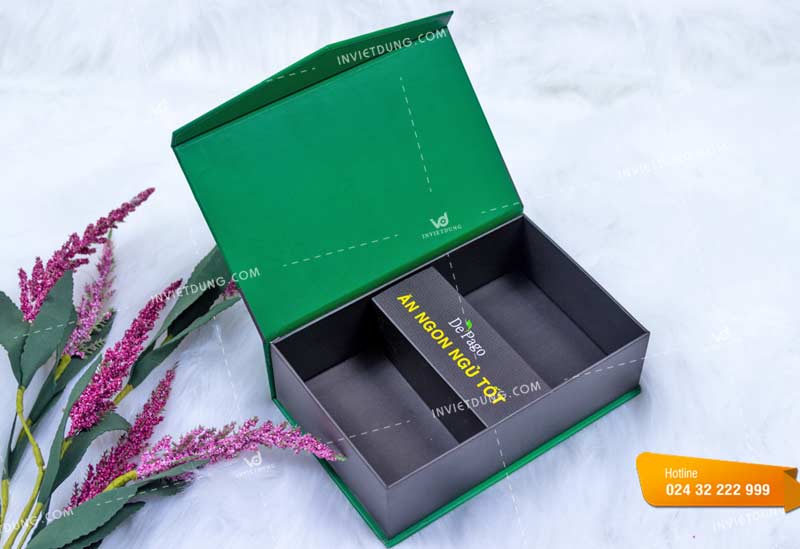Mẫu hộp cứng đựng viên uống ăn ngon ngủ tốt De Pago