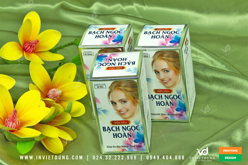 Mẫu hộp giấy đựng viên nén Bạch Ngọc Hoàn