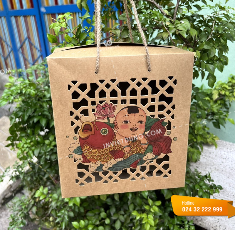 In hộp bằng giấy kraft thiết kế hoạt tiết độc đáo