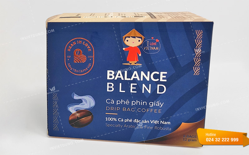 Mẫu hộp giấy đựng đặc sản cà phê Blend bằng giấy duplex