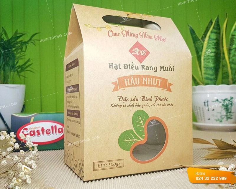 Mẫu hộp đựng đặc sản bằng giấy kraft do In Việt Dũng thiết kế và in ấn