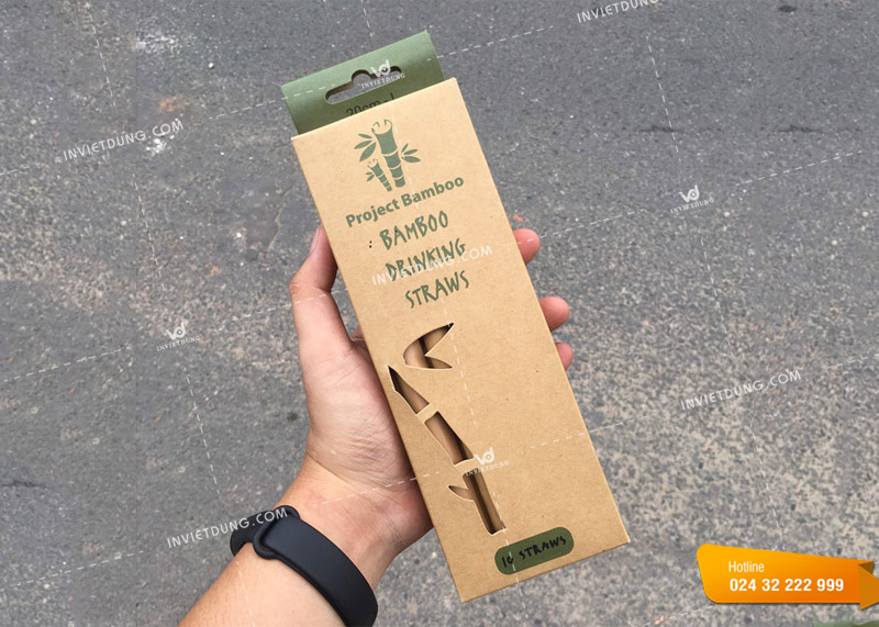Mẫu hộp giấy kraft đựng ống hút